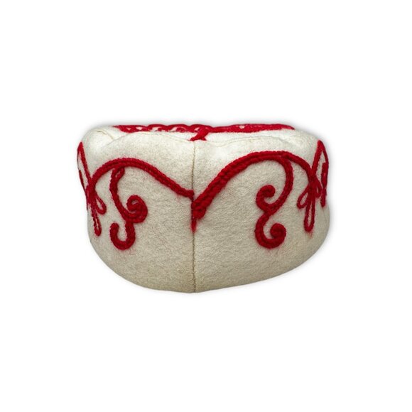 Vintage R H Macy Wool Felt Hat Red Soutache Trim New York 40s 50s Mid Century - Picture 4 of 12